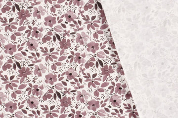 Jersey mit Blumen, Oekotex, wollweiß, malve, 0,5 m